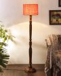 Mid Century Design Jute Shade Wooden Floor Lamp | 12 X 57 inches on Sale