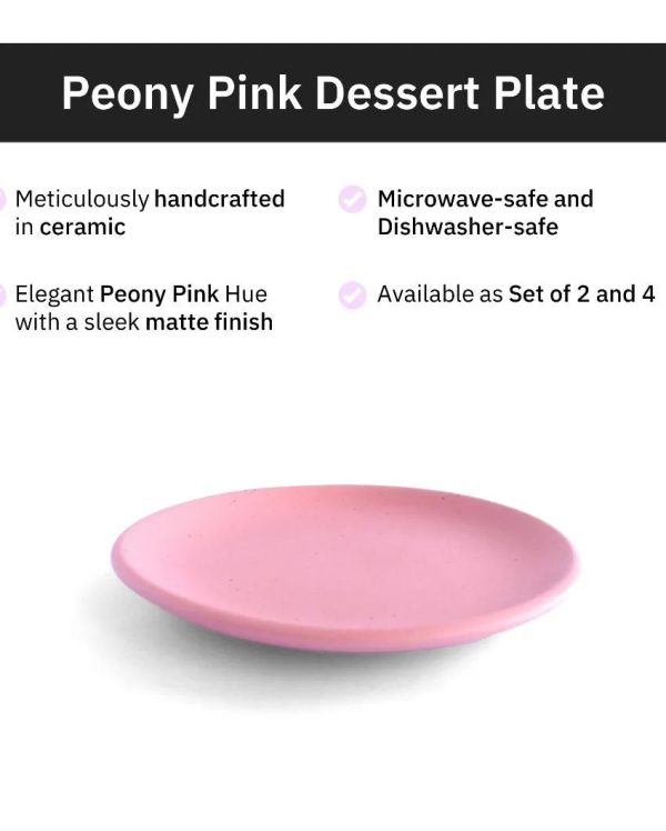 Peony Pink Dessert Ceramic Plates Sale