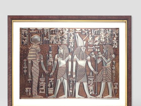 God Of Sky Horus Foil Embossed Wall Painting | 26 X 19 inches Fashion