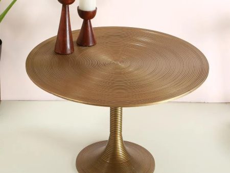 Antique Brass Aluminium Round Table | 30 x 15 inches For Cheap