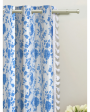 Blue Cotton Boho Curtains With Stainless Steel Rings | Set of 2 Online