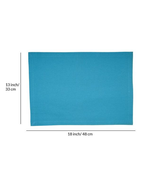 Blue Designed Cotton Table Placemats | Set Of 5  | 18 x 13 inches Online