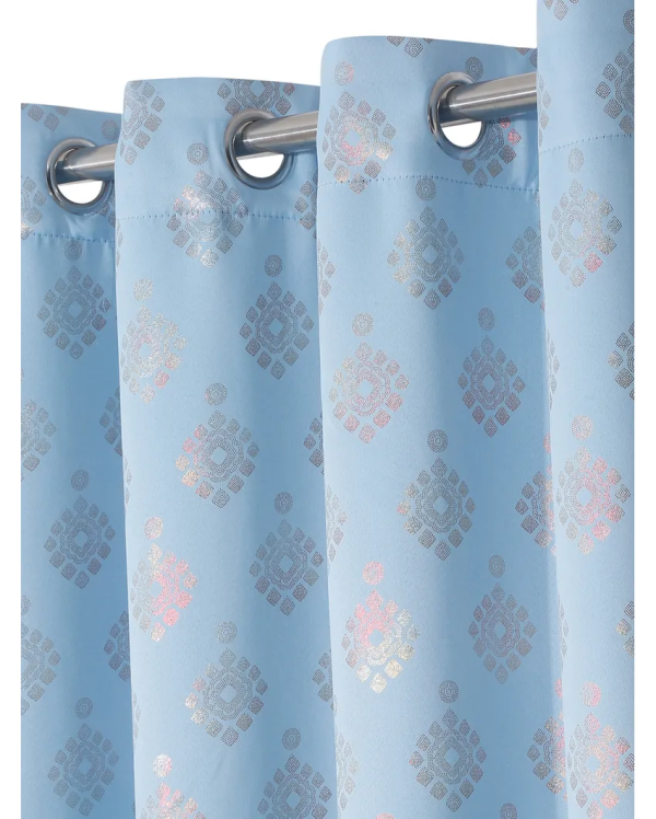 Blue Blackout Foil Curtains | Set of 2 Cheap