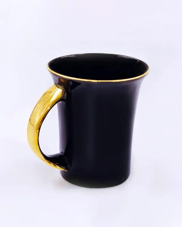 Black Muddy Gold Line Bone China Coffee Mug | 250 ml For Sale