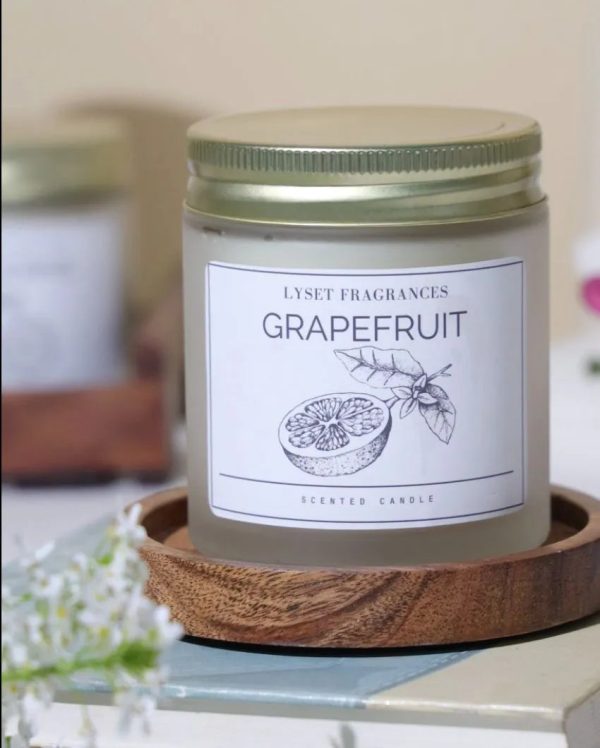 Grapefruit Glass Jar Scented Candle | 8.89 x 7.62 cm   3.5 x 3 inches Cheap