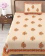 Artisan Floral Block Printed Cotton Bedsheet Set | Single Bed | 90 X 60 inches Sale