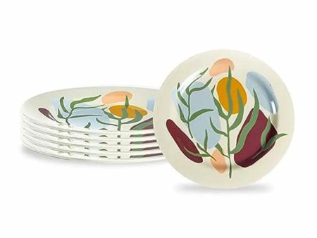 Biodegradable Floral Printed Natural Bamboo Plates | Set Of 6 Discount