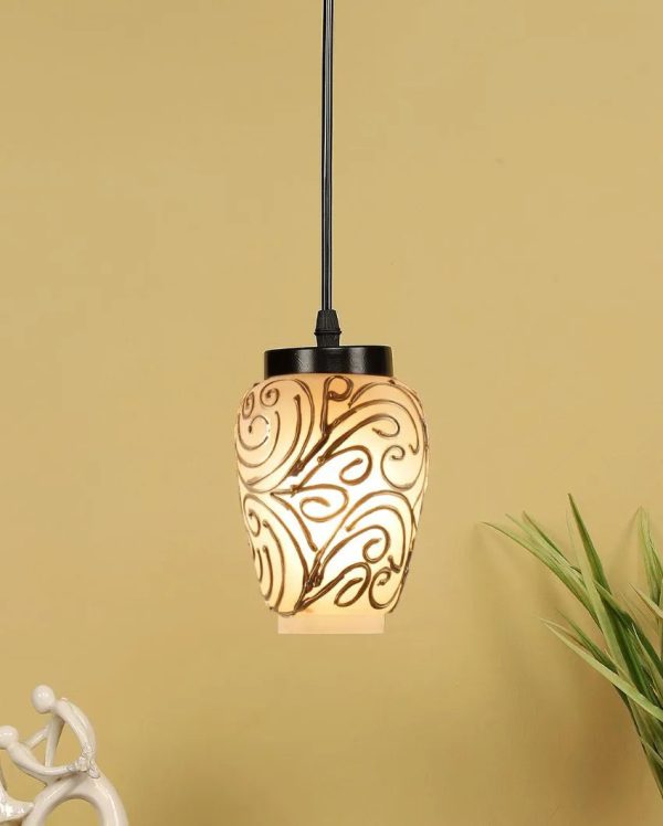 Beige Colorful Waves Design Mosaic Glass Hanging Lamp | 4 x 20 inches Cheap