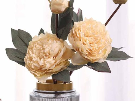 Autumne Peony Artificial Flowers | Set Of 2 | 1.8 feet| Vase Not Included For Sale