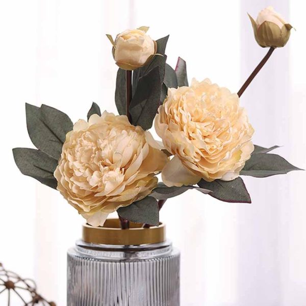 Autumne Peony Artificial Flowers | Set Of 2 | 1.8 feet| Vase Not Included For Sale