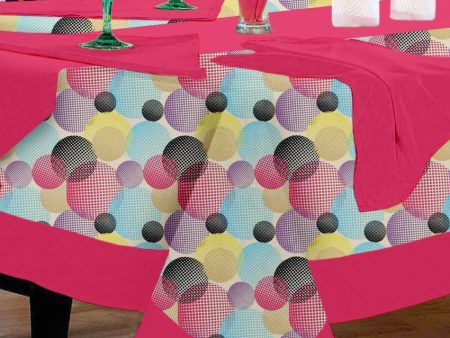 Bubble Printed Cotton Dinning Table Cloth Set | Set of 1 Table Cover, 1 Table Runner, 4 Napkins Online Hot Sale