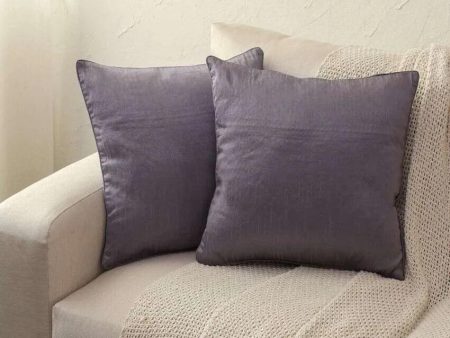 Billaur Grey Cotton Cushion Cover | Set Of 2 | 16 X 16 inches Discount