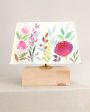 Rectangle Shaped Floral Bliss Cotton Shaded Table Lamp For Sale