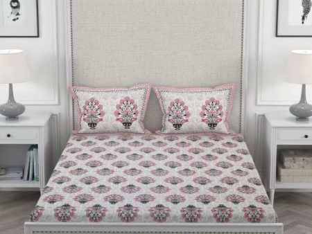 Beautiful Planter Hand Printed Jaipuri Cotton Bedding Set | King Size | 90 x 106 inches For Discount