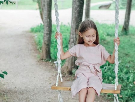 Modern Macramé Wood Swing for Adults & Kids Online