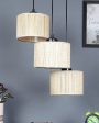 Beige Bamboo Round Drum Cluster Hanging Lamp Online Sale