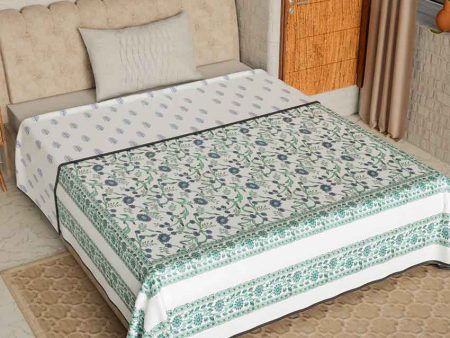 Flower Bunches Block Printed Cotton Dohar | Single Bed | 90 X 60 inches Discount