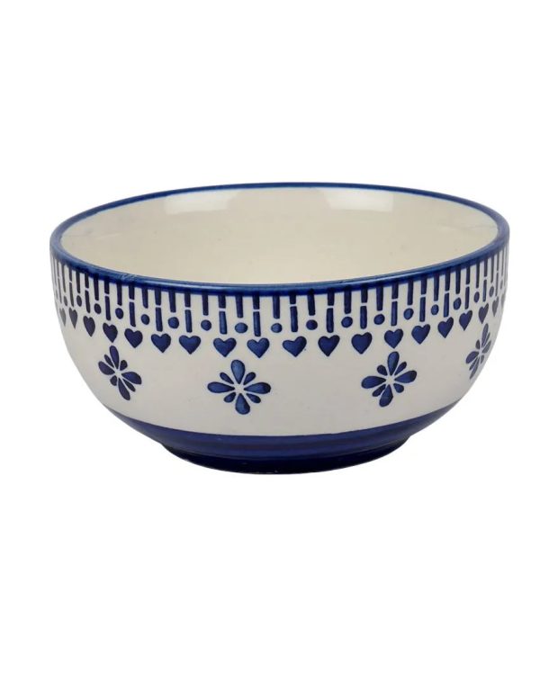 Blue Abstact Printed Ceramic Serving Bowls | Set Of 4 on Sale