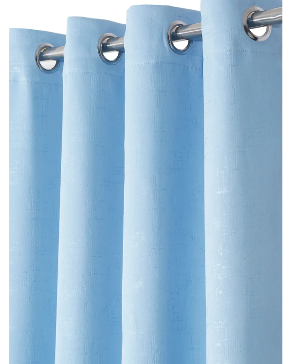 Blue Blackout Emboss Curtains | Set of 2 Fashion