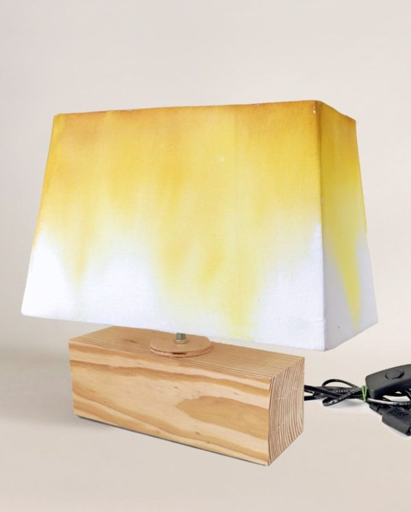 Rectangle Yellow Ombre Shaded Cotton Table Lamp | Yellow Online now