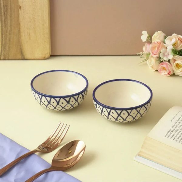 Blue Chakra Ceramic Bowl | Set of 2 For Discount