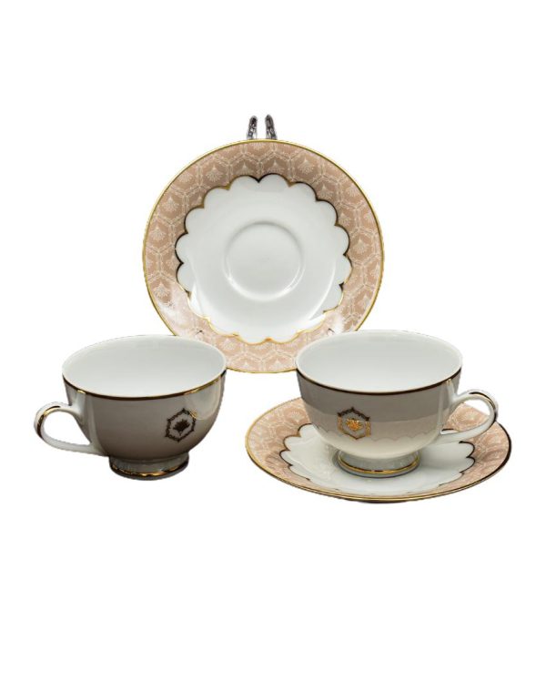 Peach Legacy Porcelain Tea Cup & Saucer | Set of 12 Discount