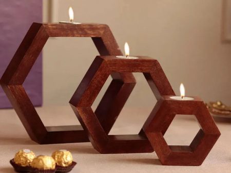 Hexa Glow 3 Piece Candle Holders For Cheap