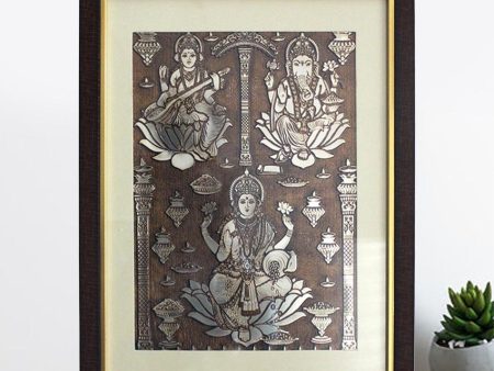 Lakshmi Ganesh Saraswati Wall Painting For Discount