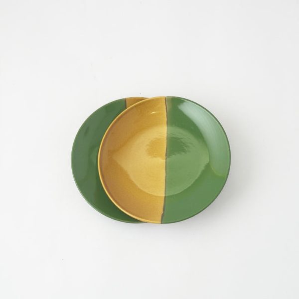 Dual Tone Ceramic Ceramic Plates | Set of 2 | 7 Inches For Sale