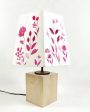 Pink Roses Floral Shaded Empire Cotton Table Lamp | Pink For Sale