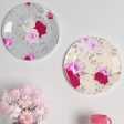 Beautiful Rose Flower Pattern Ceramic Wall Plates | Set of 2 Cheap