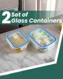 Basic Design Oblong Glass Containers With Air Tight Lid | Microwave Safe | Set Of 2 Hot on Sale