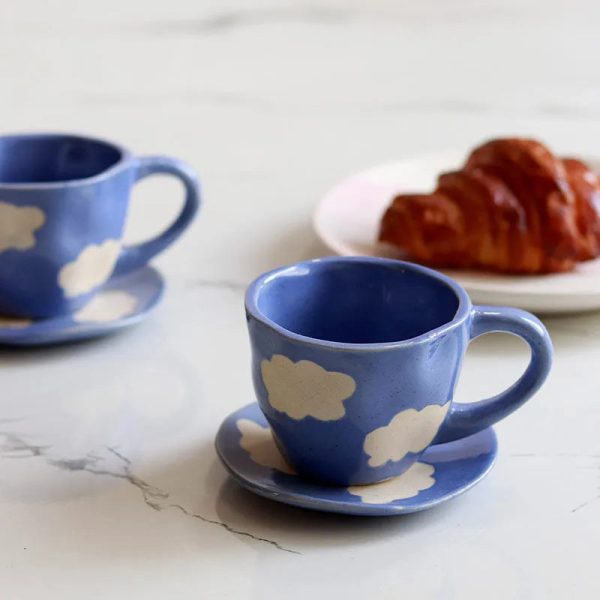 Cloud Mug With Saucer | Set of 2 For Cheap