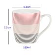 Symmetric Straight Multicolor Lines Fine Bone China Tea Cups | 160ml | Set of 6 Online Hot Sale