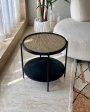 Beautiful Kovo Rattan Iron Side Table | Black | 20 x 20 inches Sale