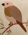 Birdie On A Tree Embroidered Cotton Cushion Cover | 16 x 16 Inches Supply