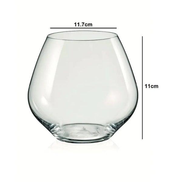 Bohemia Amoroso Stemless Glass Clear Lead Free Crystal Wineware | Set of 2 | 440ml Fashion