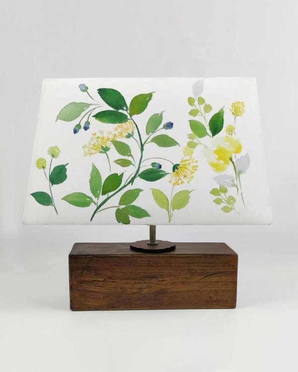 Rectangle Yarrow Floral Shaded Cotton Table Lamp Online