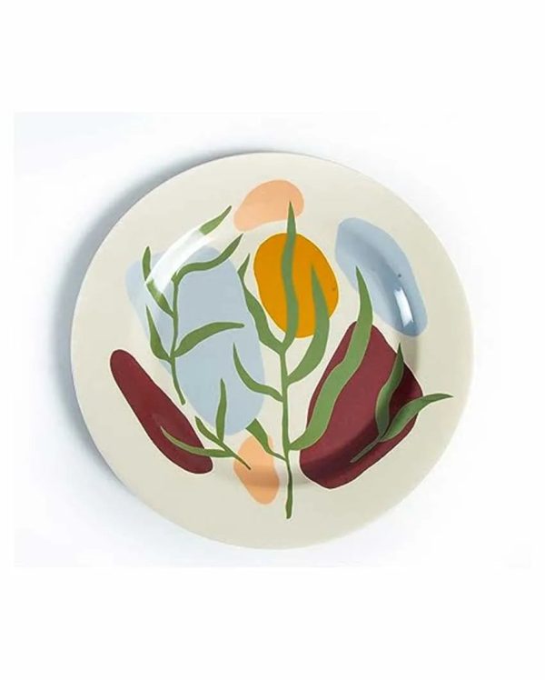 Biodegradable Floral Printed Natural Bamboo Plates | Set Of 6 Discount