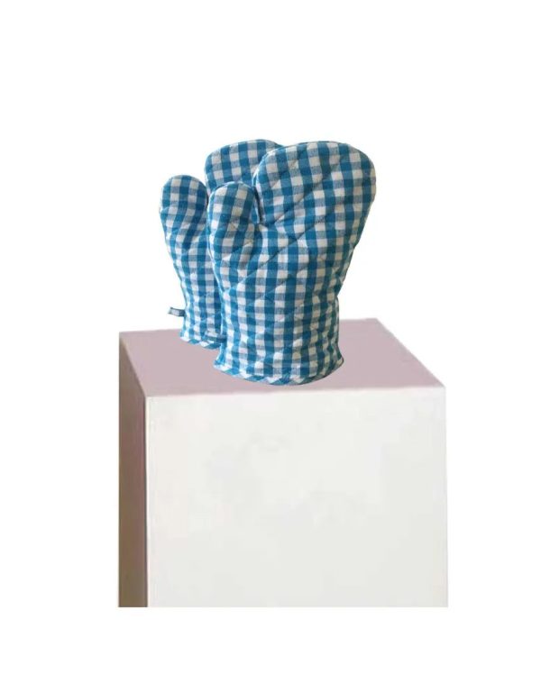 Trendy Checks Cotton Oven Mitten | 7 x 13 inches For Sale