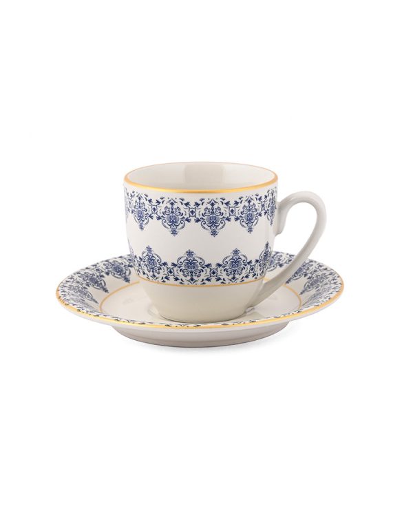 Traditional Art Tapestry Porcelain Cups & Saucers | Set of 12 Discount