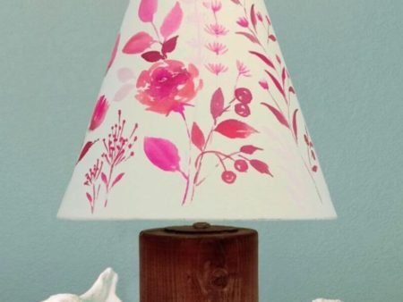 Elegant Pink Floral Shaded Cone Cotton Table Lamp | Pink Online