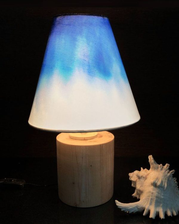 Blue Ombre Shaded Cone Shaped Cotton Table Lamp | Blue Online now