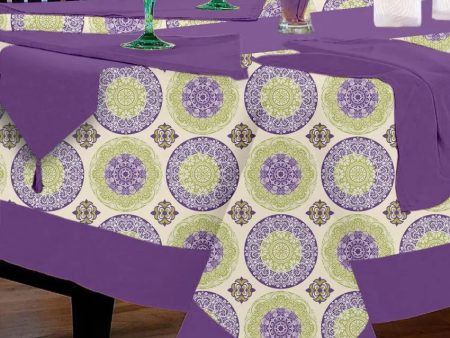 Bold Printed 12 Seater Cotton Table Cover Linen Set | Set of 1 Table Cover, 1 Table Runner, 12 Napkins Cheap