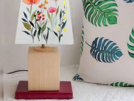 Floral Bouquet Shaded Empire Cotton Table Lamp Sale