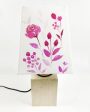 Pink Roses Floral Shaded Empire Cotton Table Lamp | Pink For Sale