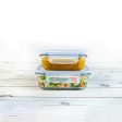 Basic Design Oblong Glass Containers With Air Tight Lid | Microwave Safe | Set Of 2 Hot on Sale