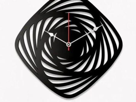 Geometric Black Wooden Wall Clock For Contemporary Spaces Cheap