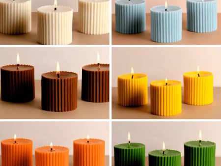 Scented Short Pillar Candles | Multiple Fragrances | Set of 3 | 8 x 8 cm   3.1 x 3.1 inches Discount