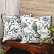 Blue Flowers & Birds Cotton Cushion Covers | Set of 2 Online Sale